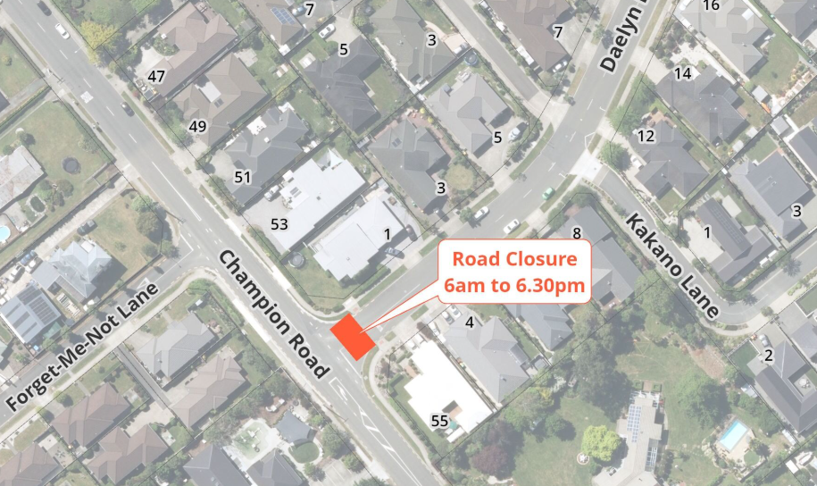 Map Road Closure Daelyn Drive Downer 20 Jan 2025